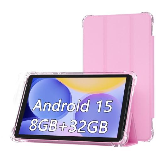 Image of BYANDBY Tablet 7 inch Android 15.0 Tablet, 8GB+32GB ROM (1TB Expand), Quad-Core, WiFi, GMS, Dual Camera, Educational, Games(Pink