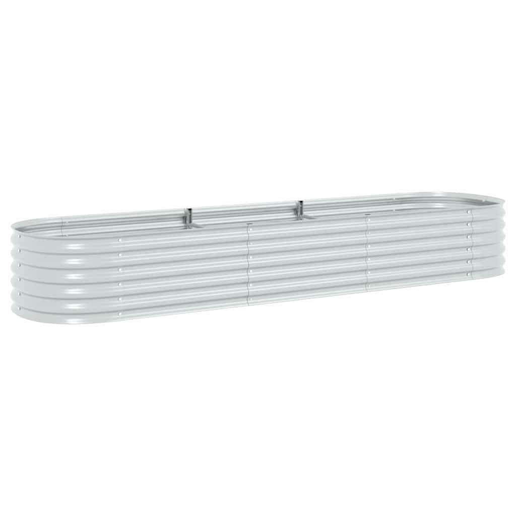 vidaXL Lit Surélevé 320x80x44 cm Acier Galvanisé Argenté Jardinière Pot Fleurs
