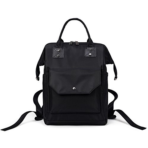 mufly Fashion multfunction pañales mochila viaje bolso cambiador, diseño floral Black 2 Cover