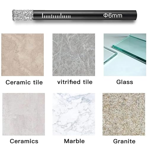 CECOMBINE 5-Pack 6mm Tile Drill Bits, Diamond Coated, Dry Drill, Ceramic, Glass, Marble, Granite, Porcelain 7 CECOMBINE 5-Pack 6mm Tile Drill Bits, Diamond Coated, Dry Drill, Ceramic, Glass, Marble, Granite, Porcelain - Image 7