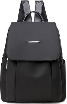 Farcauo Backpack for Women Small Travel Backpack Purse Cute Lightweight Back Pack Black Nylon Small Purses