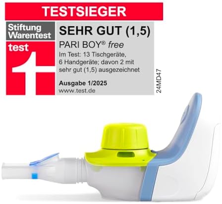 PARI BOY® free – Mobiles Inhalationsgerät für die ganze Familie | "inkl. tragbarem Membranvernebler, PARI SMARTMASK Baby, Mundstück, Steckernetzteil, Membranreinigungshilfe und Tra