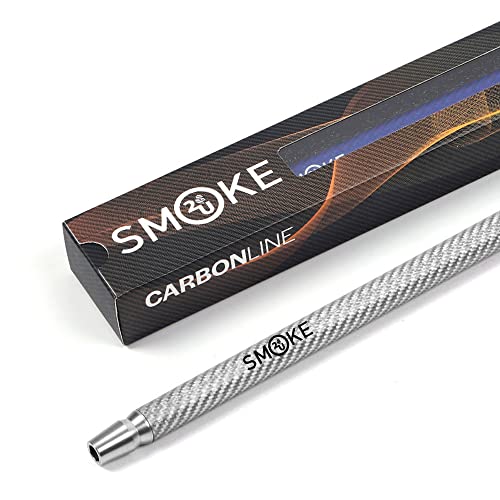 SMOKE 2U Boquillas para shisha | Boquillas de carbono de alta calidad en diferentes diseños | Boquillas cómodas y ligeras | 40 cm (plata)
