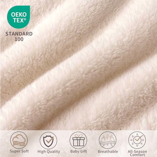 Image of Pro Goleem Fleece Baby Blanket with 2 Inch Satin Trim Soft Anti-Static Plush Blanket for Boys and Girls Christmas Baby Gifts for Babies 30''x40'',Khaki