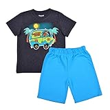Warner Bros Scooby Doo Boy's 2-Piece Mystery Machine Shirt and Short Set, Dark Grey, Size 3T
