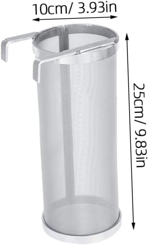 PRETYZOOM 1Pc Barrel Filter Cask with Hook Stainless Steel Wine Making Filter for Home Brewing Easy to Clean Design for Standard Boil Pots and Brew Buckets
