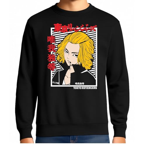 the Fan Tee Sudadera Adulto Sin Capucha de Hombre Dibujos Animados Tokio Anime japonés – Banda Callejera y Líder del Rubio, Mikey, Gang 003 XS