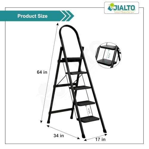Jialto 5 Step Black Ladder - Image 4