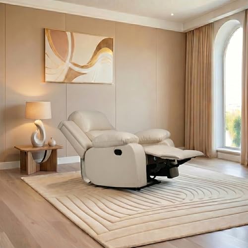 Image of Seventh Heaven Miami 1 Seater Recliner | Single Sofa Chair for Living Room Comfort | Ergonomic Design (Leatherette - Beige)