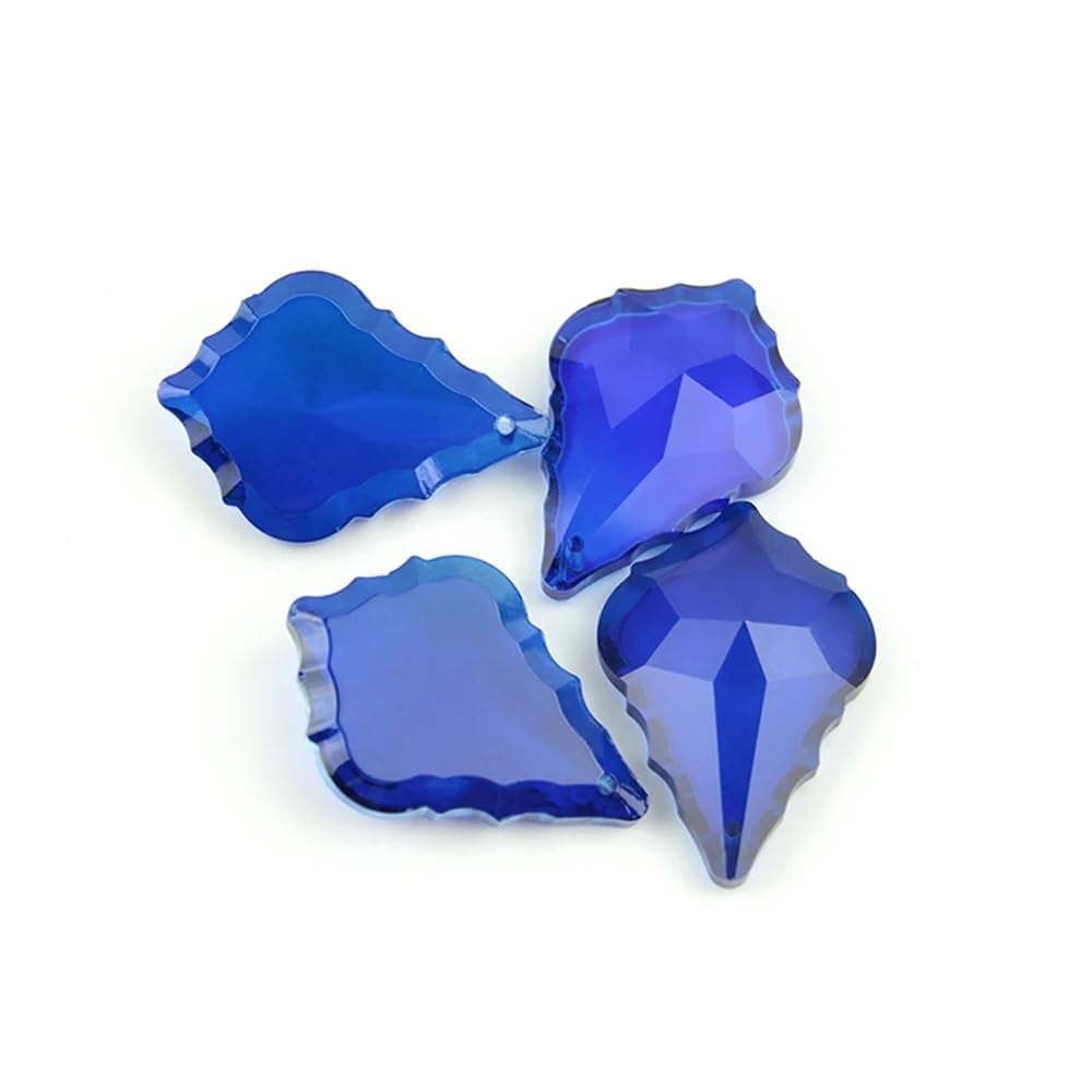 Pendentif en verre d'ornement de prisme de feuille d'érable en cristal optique K9 bleu foncé 38mm-76mm for la décoration(50mm 100pcs)