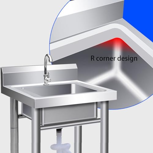 Évier utilitaire autoportant cuisine restaurant acier inoxydable - 5