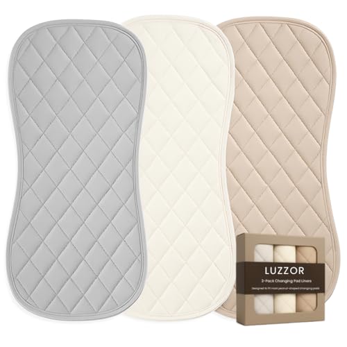 Image of Changing Pad Liners 3 Pack – Waterproof, Soft, Absorbent, Non-Slip, Machine Washable, Reusable Baby Changing Pad Liners, Also Fits Peanut Shaped Changing Pads, Changing Table Pads