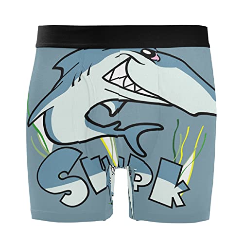 Bóxer para hombre de tiburón azul Vnurnrn, pack de 2 calzoncillos de ropa interior elástica suave