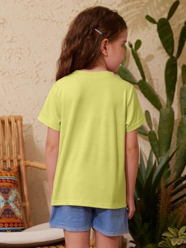 Image of ZDC Girls' Short Sleeve Shirts Kids Crewneck T-Shirts Summer Tops Basic Tees 5-14 Years