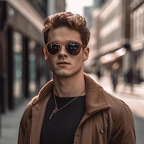 Aviator Wood Polarized Sunglasses - Cool Style Wooden Sun Glasses with Bamboo Case for Men and Women Perfect Gifts2