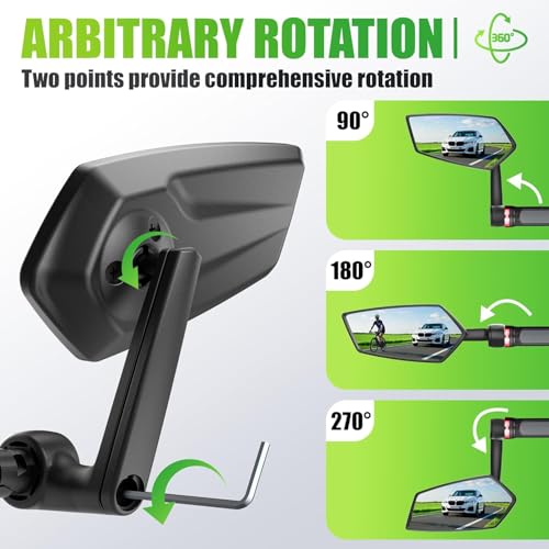 Espejo de bicicleta para manillar derecho RBRL con cristal extra grande ajustable 2
