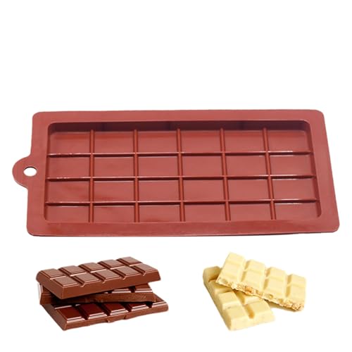 Schokoladenform Silikon Tief Schokoladentafel Form Silikon Schokolade Formen Quadratische Schokoladen Silikonform Gießformen Schokolade Back-Silikonform Für Herstellung Von Schokolade 18,9x9,7x0,9CM