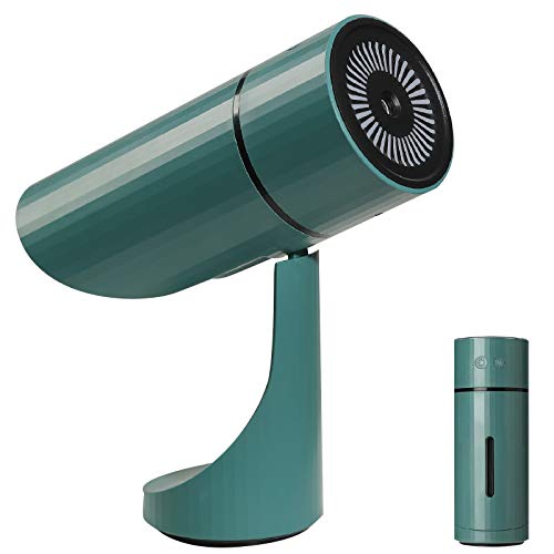 PALANCHY Rechargeable Portable Mini Humidifier with adjustable angle, 260ml USB or battery powered Small Cool Mist Humidifier, 7 Color Changing Desktop Humidifier for Car Travel Office Home, Timed Power-off, 2 Mist Modes, Super Quiet