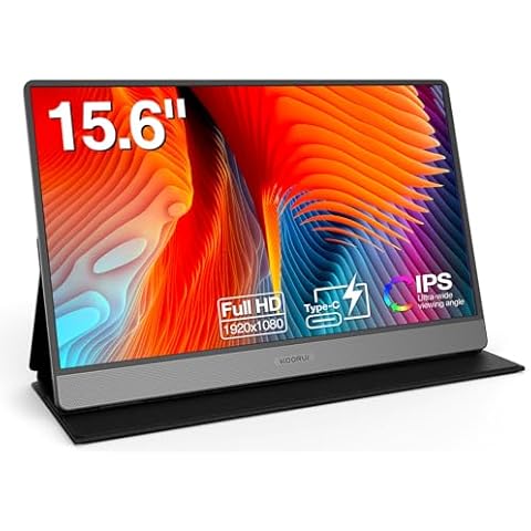 KOORUI 15.6 Inch Portable Monitor with Speakers Cover