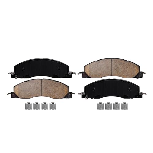 Image of Detroit Axle - Front Brake Kit for 4WD 2012-2013 Ram 2500 3500 | Drilled and Slotted Brake Rotors Ceramic Brake Pads Wheel Bearing Hubs Replacement 14.17 inch inch Front Rotors