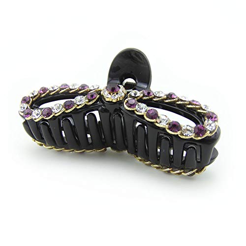 Pince à cheveux queue de cheval violette D107 pour femmes - 3