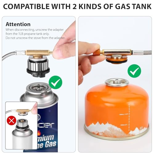 Image of Hacer Portable Camping Gas Stove with Piezo Ignition & Storage Box with Butane Gas Stainless Steel Folding Burner for BBQ Hiking Trekking Traveling and Emergency Use (1 Stove + 1 Butane)