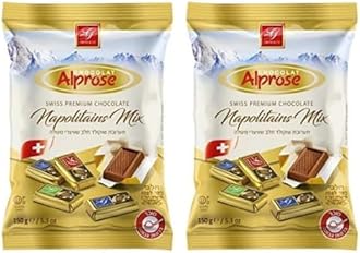 Napolitan Milk Chocolate Assorted Mix Flavours, Hazelnut, Gianduja and Plain - Kosher Swiss Chocolate - x 2 bags of 150g (2 pack)