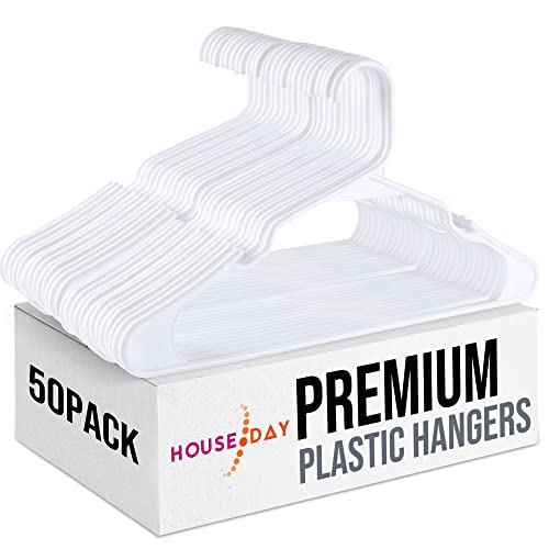 Quality White Hangers 10Pack Super Heavy Duty Plastic Clothes Hanger