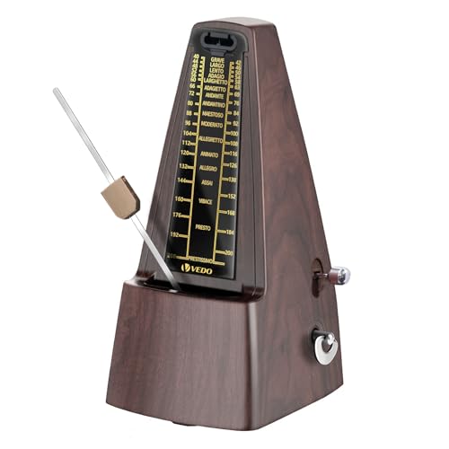 Metrônomo mecânico ,Núcleo mecânico de cobre formato clássico, batida precisa, vários modos de batida, adequado para piano, guitarra, bateria, violino, bateria ,saxofone madeira granulada som alto