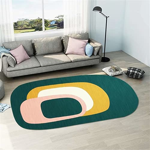 Tapis de sol de salon bleu rectangulaire 100x200 cm abstrait pour decoration