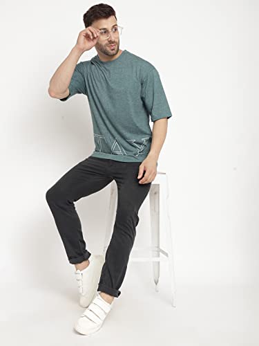 Image of GRITSTONES Men Oversized Half Sleeve Cotton T-Shirt