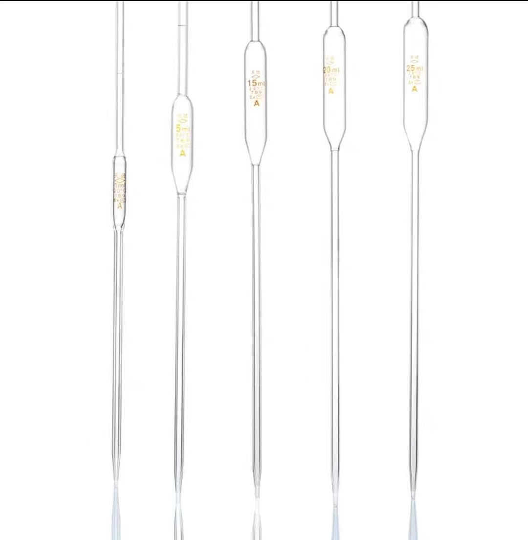 1 pipetta in vetro di grado A per ventre grande, 1/2 / 5/10 / 15/20 / 25/50 / 100 ml (trasparente, 25 ml)