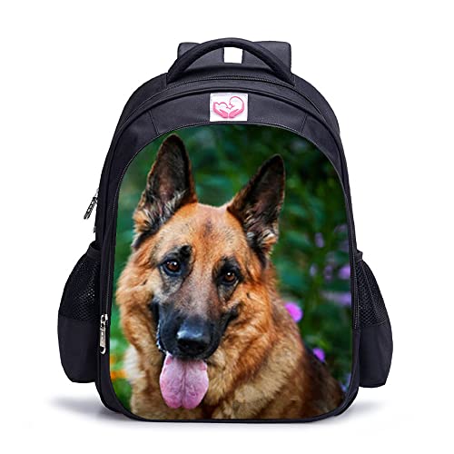 Sac à dos imprimé 3D chien multicolore cartable scolaire 16 inch