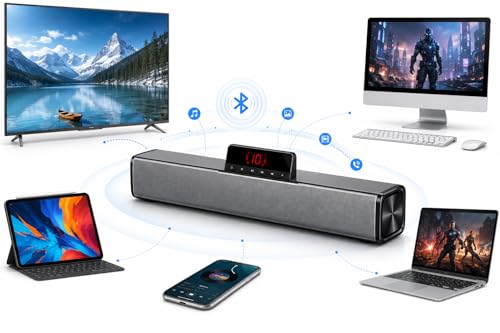Image of DITON Thunder SP-90 16W Bluetooth Soundbar Speaker with Mobile Holder, 10 Hours Playtime, Built-in Mic, Wireless Mic Support, USB /TF /AUX Connectivity, Portable Home & Outdoor Audio System