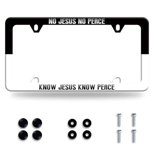 StainlessSteel No Jesus No Peace Know Jesus Know Peace License Plate Frame
