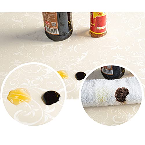 Tafelkleden Rond PVC Antifouling En Waterdicht Restaurant Outdoor Tafelkleden Champagne goud-140 cm - Image 6