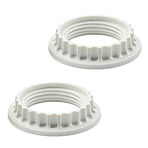2 PCS Lamp Shade Rings Single Size (Approx. 35mm) White E26 Light Socket Collar Rings Threaded Reducers for Hanging Lamp Holders (Approx. 1-3/8 Inner Diameter)
