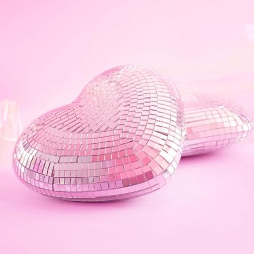 Bola espejada Zerodeko para decoración de fiestas y bodas, diseño moderno en forma de corazón, acabado plateado miniatura 4