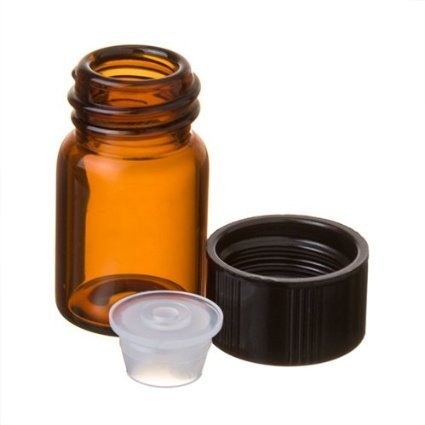 5/8 Dram Amber Glass Vial - Screw Cap w/Orifice Reducer- Pack of 144