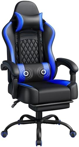 Yaheetech Gaming Chair with High Back Lumbar Massage Pillow Ergon...