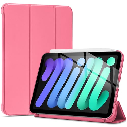 Image of ProCase Smart Case for iPad mini 7 A17 Pro 2024 /Mini 6 2021 8.3 inch -Melonpink | Slim iPad Mini 7th /6th Gen Case Hard Back Cover for iPad Mini 7th Gen A2995 /A2996 /A2993 /6th Gen A2567 A2568 A256