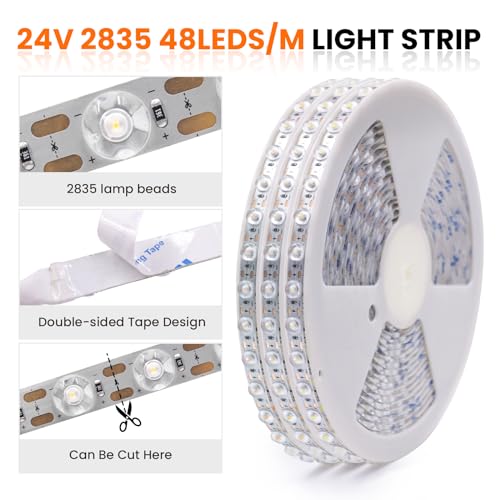 Tira de LED flexible KISUFU 24V 0.5 m 48 LEDs/m Blanco miniatura 3