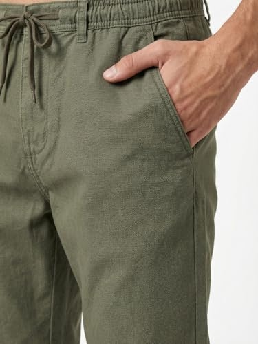 Image of Nobero Chino Pants for Men | Oversized Fit | Multiple Pockets | Elasticated Waist | Casual & Utility Wear