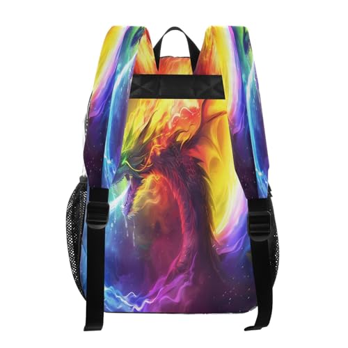 Fire Dragon Rainbow Clear Backpack Heavy Duty See Through Transparent PVC BookBag for Kids Boy Girl School Work3