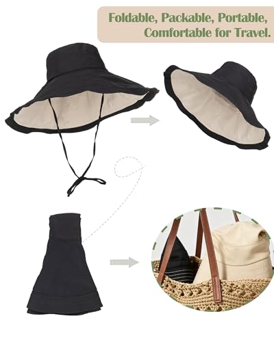Sombrero de ala ancha reversible para mujer miniatura 5