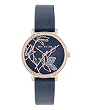 Ted Baker Ladies Blue Leather Strap Watch, Blue
