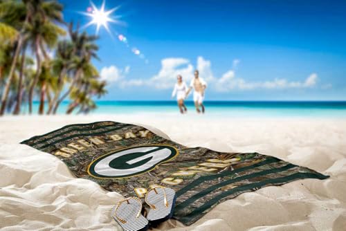 Image of Northwest NFL Green Bay Packers Unisex-Adult Beach Towel, 30 inch x 60 inch, Realtree Camo Stripes (Pack of 6)