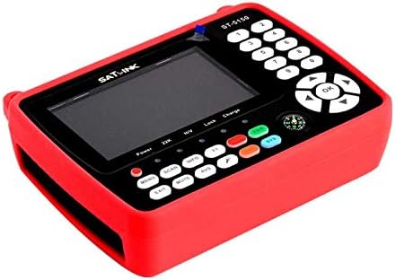 Front view of Satlink ST5150 in red protective cover