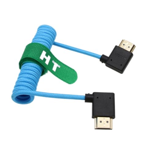 Image of 4K 120hz 60p 8K 30p HDMI 2.1 Cable Right Left Angle for Ninja V SmallHD BMPCC 6K Feelworld Panasonic Sony Canon Nikon ZCAM Camera