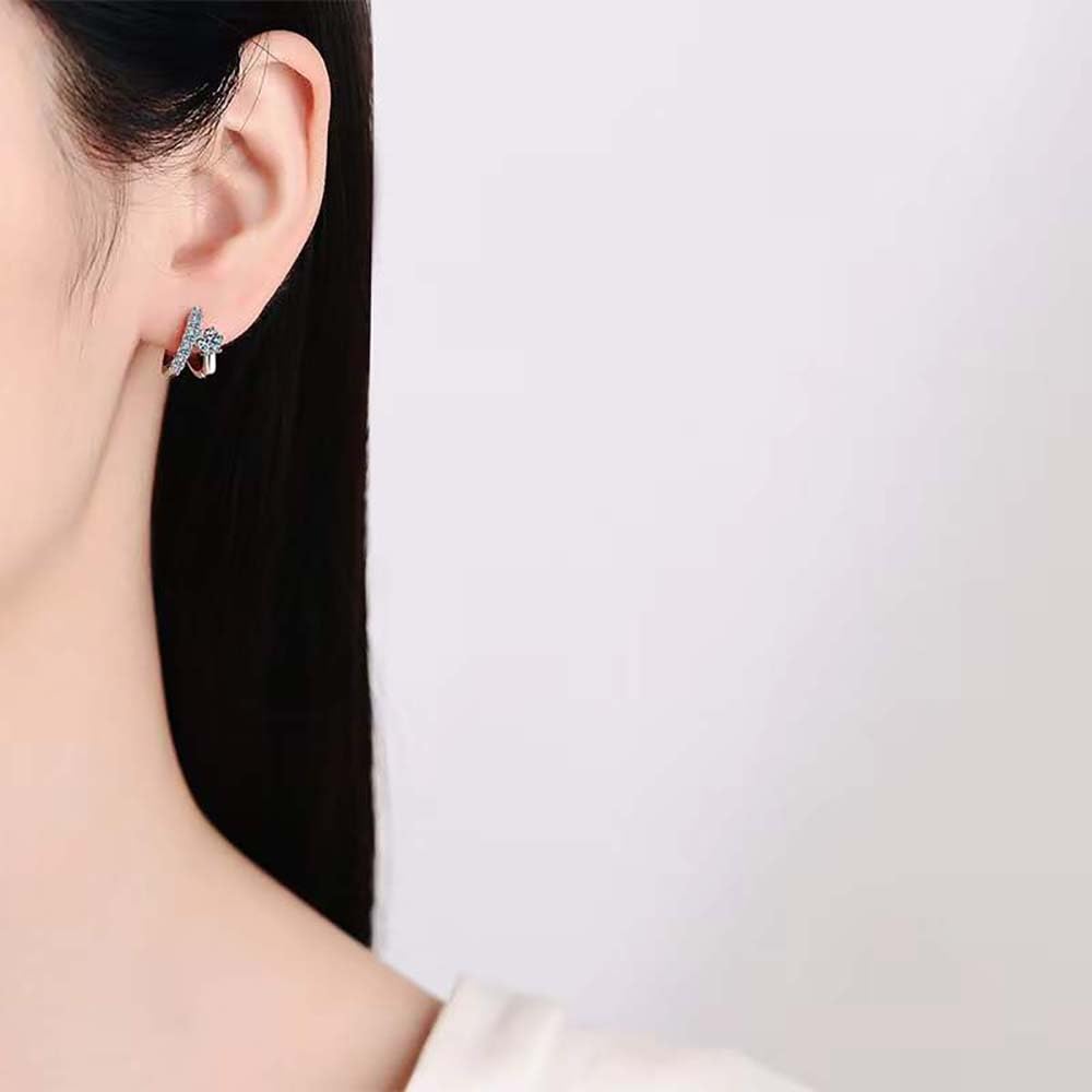 Piccolo Cerchio Moissanite Orecchini A Cerchio Argento Sterling Moissanite Huggie Orecchini per Le Donne Femminile Piccoli Gioielli Regali